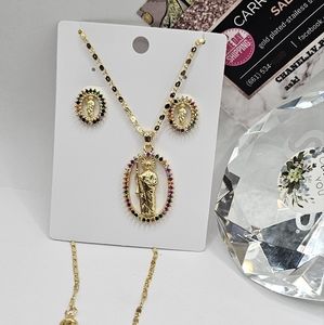 SAINT JUDE GOLD-FILLED set chain earrings